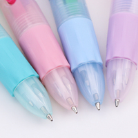 Stylo bille multicolore MONDOF, mini, créatif, thème dessin animé PVC, 0,7 mm, 4 couleurs, avec grip en caoutchouc souple TPR