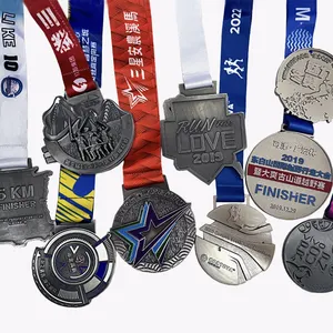 Wholesale Cheap Design Your Own Blank Zinc Alloy 3D Gold Award Marathon Running Custom Metal Sport Medal