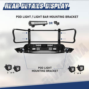 WINJET Wolfstorm Chèvre Corne Forme Fine Tubulaire Haute Qualité Deux Rouge Usine Crochet De Remorquage Acier Mudulaire Pare-chocs Avant Ensemble - Product Image 4