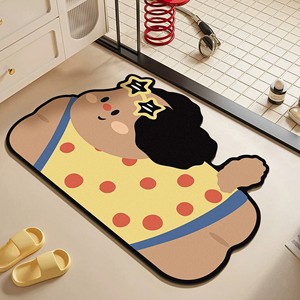 Cartoon Bathroom Diatom Mud Mat Custom Shape Anti Slip Soft Rug For Toilet Shower Room - Product Image 1