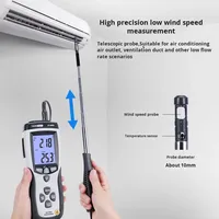 CEM DT-8880 Anémomètre à fil chaud Mesure la vitesse de l'air dans les conduits Volume de l'air Température de l'air avec la méthode du fil chaud