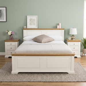 Modern Double and Queen <b>Pine</b> Wood <b>Bed</b> <b>Frame</b> Imported Solid and Panel MDF with Storage Beech Furniture 450kg-650kg Natural Color - Product Image 3