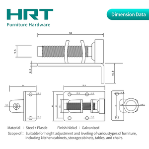 Pied de support réglable anti-humidité pour meubles, armoires et meubles de salle de bain, pour lit king size - Product Image 2