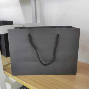 KM Wholesale Custom Printed Brand Logo Design Luxury Clothing Retail Black Jewellery Gift Shopping <b>Paper</b> <b>Bag</b> With Handles - Product Image 2