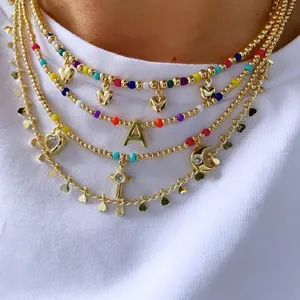 Go2boho новые летние красочные ожерелья в стиле бохо для женщин с бисером позолоченные сердца Очаровательная подвеска модные ювелирные изделия