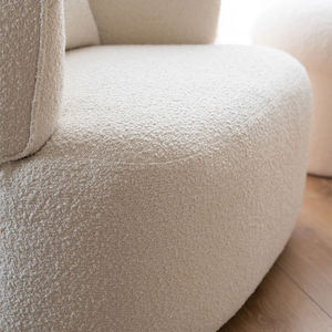 Fauteuil simple de luxe au design scandinave moderne, tissu écologique, pieds en bois, pour chambre, salle à manger, bureau, salon, usage domestique - Product Image 4