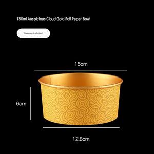 Bols en papier kraft biodégradable de qualité alimentaire rectangulaires en aluminium pour salades et soupes, impression personnalisée - Product Image 3