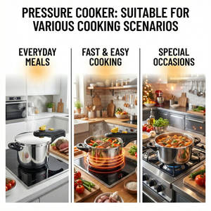 <span class=keywords><strong>Olla</strong></span> <span class=keywords><strong>a</strong></span> Presión de Acero Inoxidable E-TOP de 6/7 Cuartos de Galón con Cierre de una Mano, <span class=keywords><strong>Olla</strong></span> <span class=keywords><strong>a</strong></span> Presión Multifuncional para Cocina con Tapa de Vidrio - Product Image 5