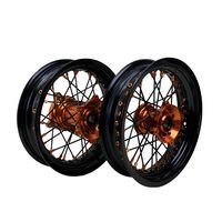 Set Roda Depan Belakang Lengkap CNC Aluminium Alloy 19 16 Inch Anodized Orange Surron Ultra Bee untuk KTM 85 SX untuk Husqvarna TC85