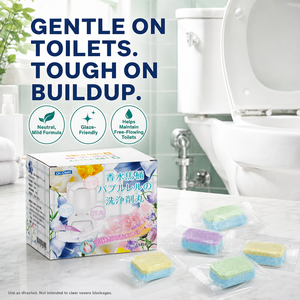 Tablettes nettoyantes automatiques pour cuvettes de toilettes multicolores de haute qualité avec un parfum rafraîchissant de freesia pour une hygiène quotidienne - Product Image 5