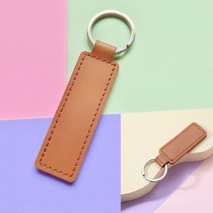 PU Leather <b>Key</b> <b>Ring</b> Simple Business Car <b>Key</b> Accessories Leather <b>Key</b> Creative Business Gift Customizable - Product Image 3