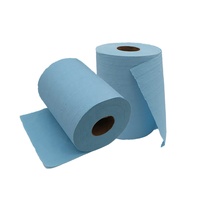 Approvisionnement direct d'usine 2ply Embossed Center Feed Hygiene 1x6pk surplus essuie-mains papier bleu rouleaux d'essuie-glace