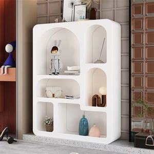 Armoire de rangement crème de style moderne et solide avec étagère pour la maison Grandes armoires de salon pour meubles de salon - Product Image 4