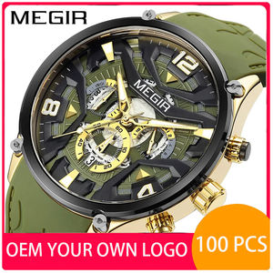 사용자 정의 자신의 로고 Megir 2222 시계 남성 방수 2222g 빛나는 스포츠 잼 Tangan 무라 남성 크로노 그래프 럭셔리 시계 - Product Image 1