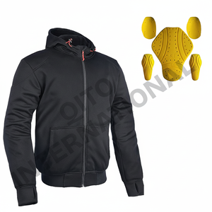 Sudadera Protectora para Motociclistas con Armadura CE, Chaqueta de Motociclismo Forrada con Aramida, Sudadera Reforzada con Kevlar para Hombre - Product Image 1