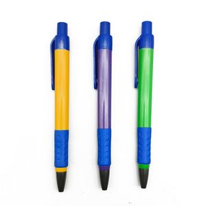 Two Tone Split Body Rubber Grip Plastic Click Ballpoint <b>Pen</b>, Custom Logo Retractable Advertising <b>Pen</b> - Product Image 5