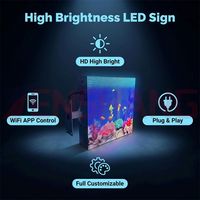 Papan Tanda LED Persegi 384mm 500mm Satu Sisi/Dua Sisi Plug and Play untuk Bisnis Kecil