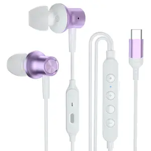 Tip c kablolu müzik mikrofonlu kulaklık canlı yayın k-song kablolu kulaklıklar kulak ses kontrol oyunu kulakiçi