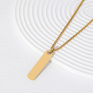 개인 맞춤 펜던트 목걸이 스테인리스 스틸 레이저 각인용 블랭크 PVD 골드 방수 주얼리 - Product Image 3