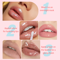 Porte-clés de marque privée Huile pour les lèvres Huile hydratante à changement de couleur Huile pour les lèvres vegan Soin des lèvres Gloss Boule moelleuse