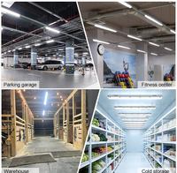 Luminaire LED étanche à la vapeur de 4 pieds, 5 CCT/5 puissances réglables, lampe linéaire SAA IP66 étanche, éclairage de garage dimmable, lumière tri-étanche