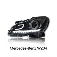 Pour Mercedes Benz Classe C W204 2011-2014, ensemble de phares à LED, lentille de projecteur laser, DRL, clignotant séquentiel, plug and play