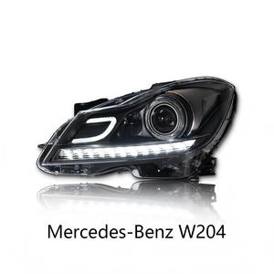 Pour <span class=keywords><strong>Mercedes</strong></span> <span class=keywords><strong>Benz</strong></span> Classe C <span class=keywords><strong>W204</strong></span> 2011-2014, ensemble de phares à LED, lentille de projecteur laser, DRL, clignotant séquentiel, plug and play - Product Image 1
