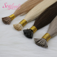 Extensions de cheveux naturels I-Tip, lisses, cuticules alignées, 100 % cheveux humains Remy, double épaisseur, extensions de cheveux I-Tip en gros