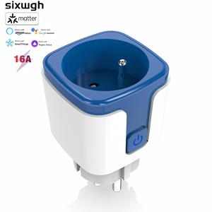 SIXWGH Compatible avec <span class=keywords><strong>Google</strong></span> <span class=keywords><strong>Home</strong></span> Assistant, prise intelligente WiFi 16A EU Matter, compatible avec <span class=keywords><strong>Nest</strong></span> Hub, Android/iOS, prise de courant française - Product Image 1