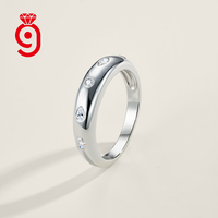 Bague ajustable en argent sterling S925 avec serti clos, pierres de moissanite rondes et marquises, pour mariage et usage quotidien