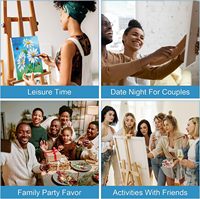 Kit de Peinture par Numéros Portrait Moderne Pré-dessiné pour Couples Adultes - Cadre en Coton pour Soirée DIY Sip & Paint