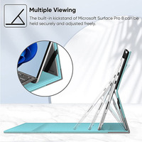Housse de protection pour portefeuille à angles multiples avec porte-stylet de poche en cuir PU pour Microsoft Surface Pro 9
