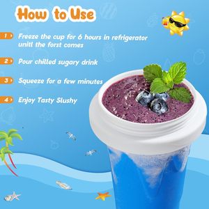 Custom Frozen Magic Slushy <b>Cup</b> Four Color Food Grade <b>Plastic</b> Eco-friendly Slushy Maker Cooling <b>Drink</b> <b>Cup</b> DIY for Children - Product Image 2