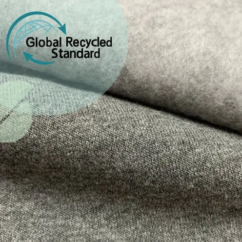 RPET geri dönüştürülmüş % 100 Polyester kumaş TC alay fırçalanmış kazak kumaş TC sertifikalı
