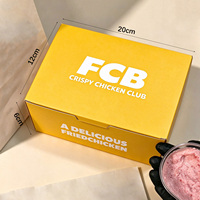Boîte en papier jetable biodégradable de qualité alimentaire personnalisée pour poulet frit et en-cas, emballage de restauration rapide, option de logo personnalisé