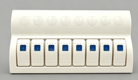 Panneau d'interrupteurs à bascule blanc pour bateau, 8 interrupteurs marche/arrêt, LED bleue, 120 mm, 12-24V, pour caravane