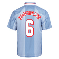 Maglia da Calcio Retrò Personalizzata, Jersey Blu Chiaro con Bordi Verticali, Collo a V, Manica Corta, Uniforme Maschile per Squadre, Produzione all'Ingrosso