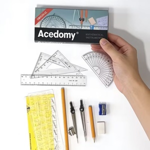 Nuevo Juego de Papelería Estudiantil de Alta Calidad, 13 Piezas, Juego de Matemáticas en Caja Metálica, Lápiz para Dibujar Círculos, Compás - Product Image 4