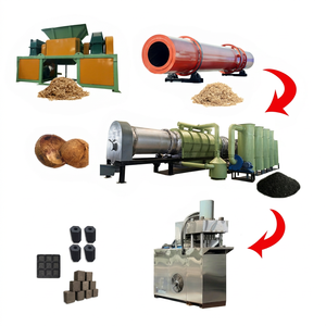 Ligne de four à carbone continu pour la fabrication de charbon actif sans fumée à partir de coques de riz et de noix de coco, 300-1200 kg/h, taux de carbonisation élevé - Product Image 1