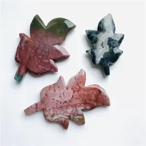 天然水晶雕刻海洋碧玉苔藓玛瑙枫叶