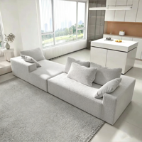 Canapé trois places modulaire de haute qualité, durable et écologique, ensemble de meubles modernes extensibles, design d'angle sans accoudoirs