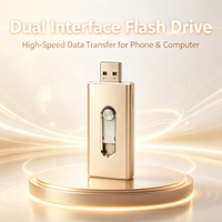 Chiavetta USB 2.0 OTG con Design Scorrevole, Cassa in Lega di Alluminio, Criptata 2-in-1, 32GB, Nuova per Telefono e Computer