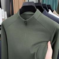 Sweat-shirt ODM à col montant et demi-zip pour homme, manches longues, couleur unie, anti-plis, respirant, haute qualité, tendance automne