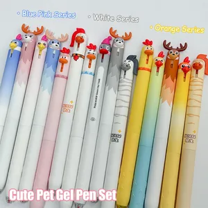 Cute Animal Gel <b>Pens</b> 0.5mm Fun Pet Quick-Dry <b>Pens</b> Penguin Horse Deer Chicken Parrot Style for Study & Office Use - Product Image 5