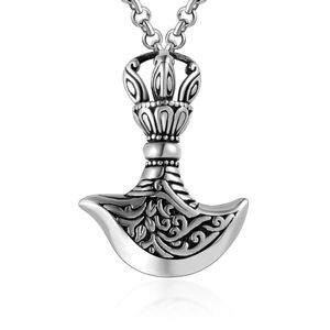 Crescent Axe Pendant <b>Titanium</b> Steel Geometric Design Themed Necklace Everyday Wear SP440 - Product Image 1