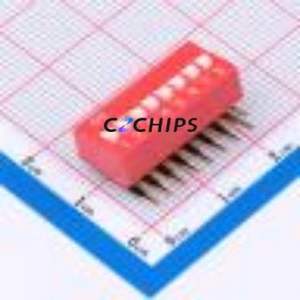 DA-08RP DIP Switch Through hole Component (THT) Switch ( Number of Switch Sections: 8 )( Lead Spacing: 2.54mm )( Color: Red ) - Product Image 1