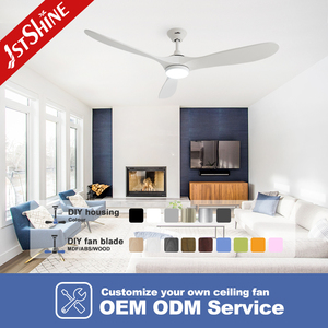 พัดลมเพดาน LED 1ดวงใบพัดไม้แข็ง3สีไฟ LED พัดลมเพดานสีขาวพร้อมรีโมทคอนโทรล - Product Image 4