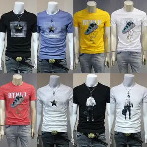 Technology manufacturer Flat cotton men's shirt custom pattern logo T-shirt design sublimation Camiseta men's T-shirt for men