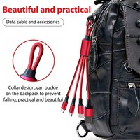 Gadgets personnalisés Cadeaux promotionnels 3-en-1 Câble USB à chargement rapide Porte-clés pour téléphone portable et ordinateur 3A avec stock