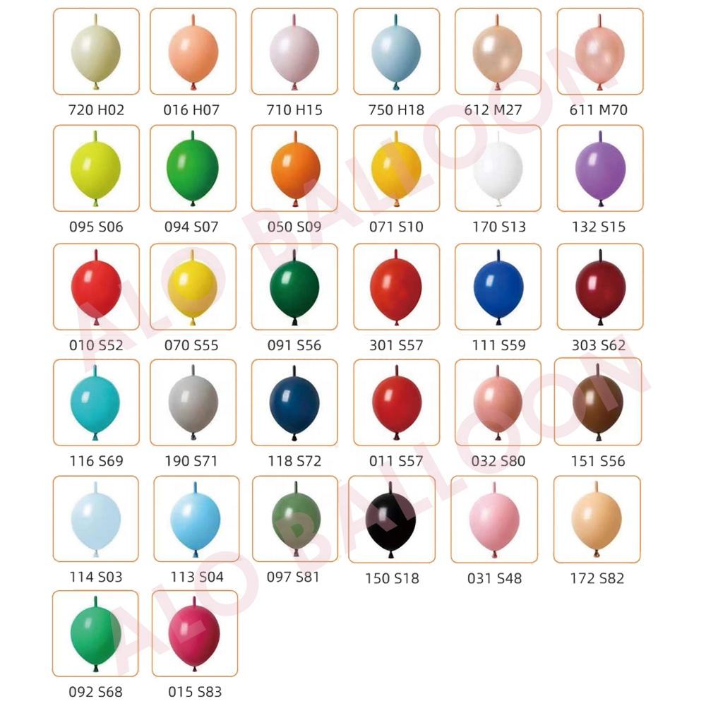 High Quality Happy Birthday Christmas Party Decorations 100% Natural Latex Single 12 Inch Link Tail Balloon